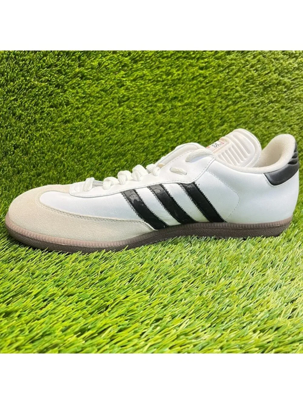 Adidas Samba Classic Mens Size 13 White Black Athletic Leather Shoes Sneakers